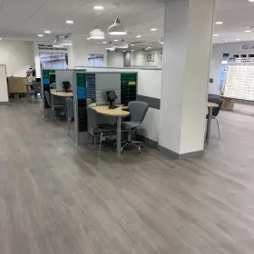 Dispense desks fitted in the new expansion at Birkenhead Specsavers: Click Here To View Larger Image